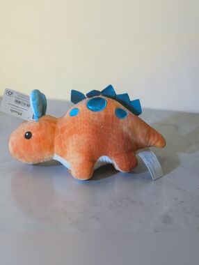 Plush Orange & Blue Stegosaurus Stuffed Toy - Kids Plushie